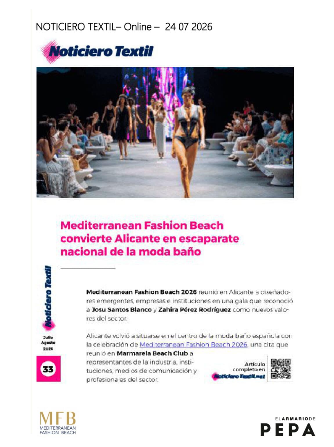 Noticiero Textil especial Mediterranean Fashion Beach 2026